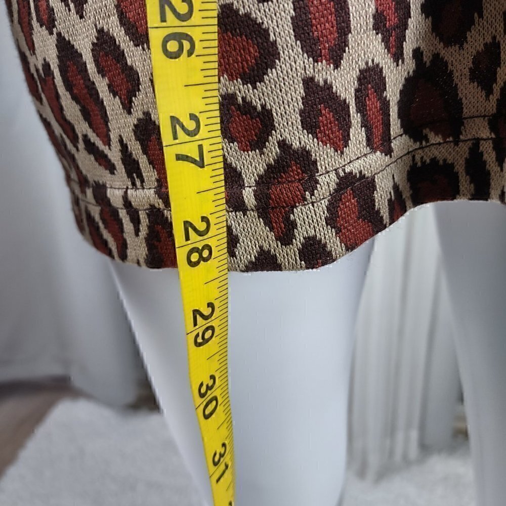 Cathy Daniels Womens Pullover Button Down Long Sleeve Animal Print Sweater Sz L - Picture 6 of 12